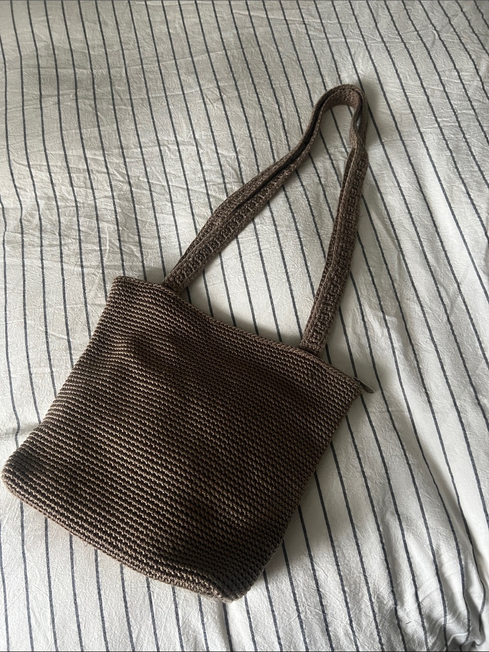 Y2K The Sak Crochet Double Strap Shoulder Bag | Beige Tan